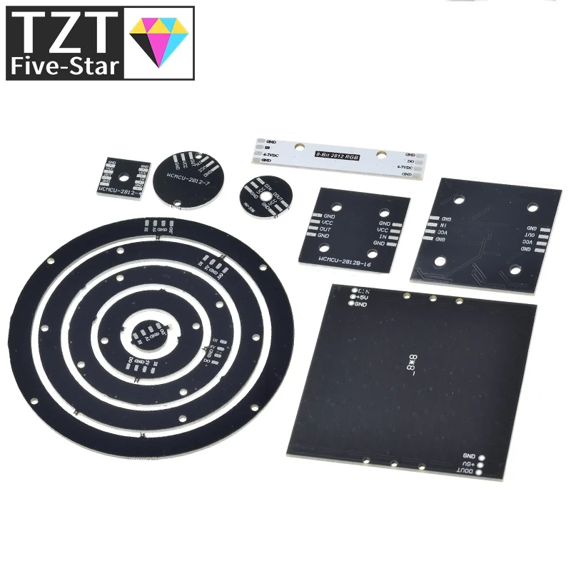 4 8 12 16 channel WS2812 WS2812B WS 2811 5050 RGB LED Lamp Panel Module 5V 1Bit 4Bit 8Bit 12Bit 16Bit 24Bit Rainbow LED Precise