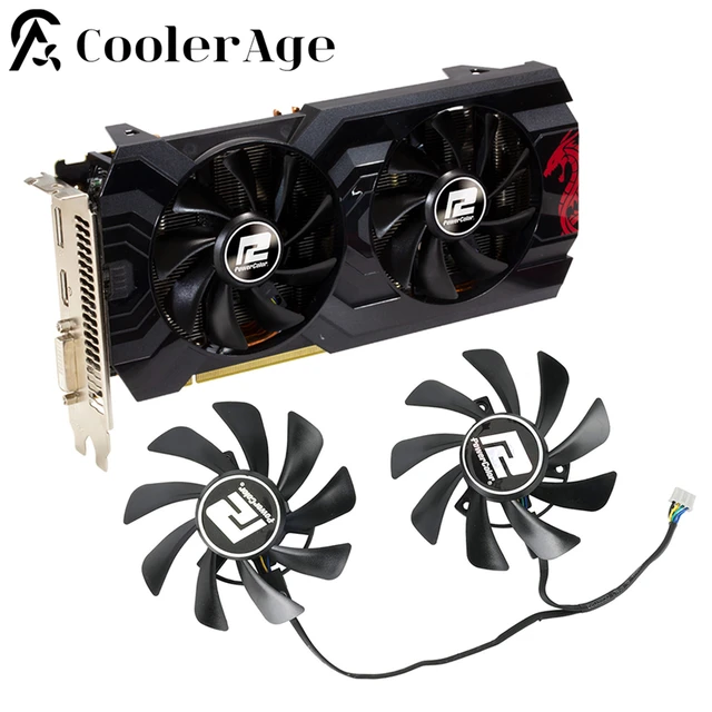Video Card Fan For PowerColor Red Dragon Radeon RX 570 4GB 8GB GDDR5 85MM T129215BU RX570 Graphics Card Cooling Fan AliExpress
