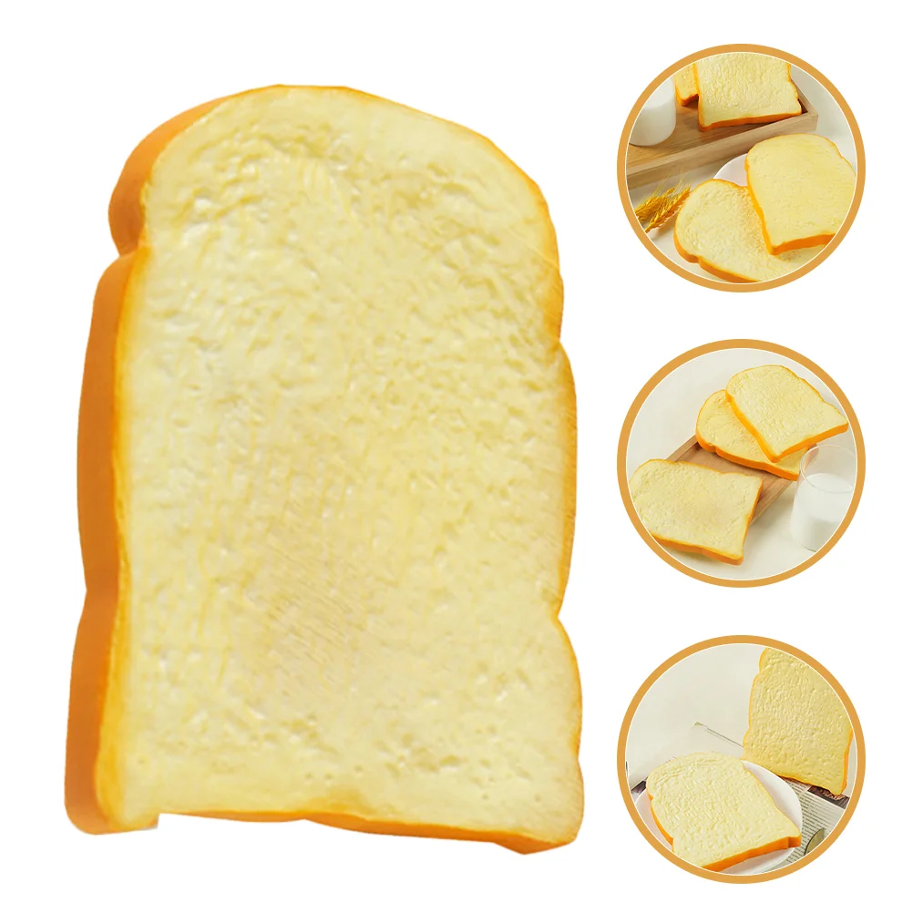 3 Pcs Toast Model Bread Food Pu Models Decor Decorations Bakery Photo Props Artificial Slice Decorate