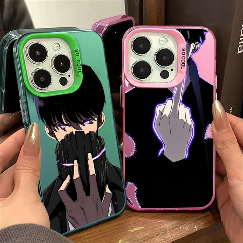 Solo Leveling Anime For Apple iPhone 15 14 13 12 11 X XS XR 8 7 Plus Pro Max Matte Colored Silver Phone Case