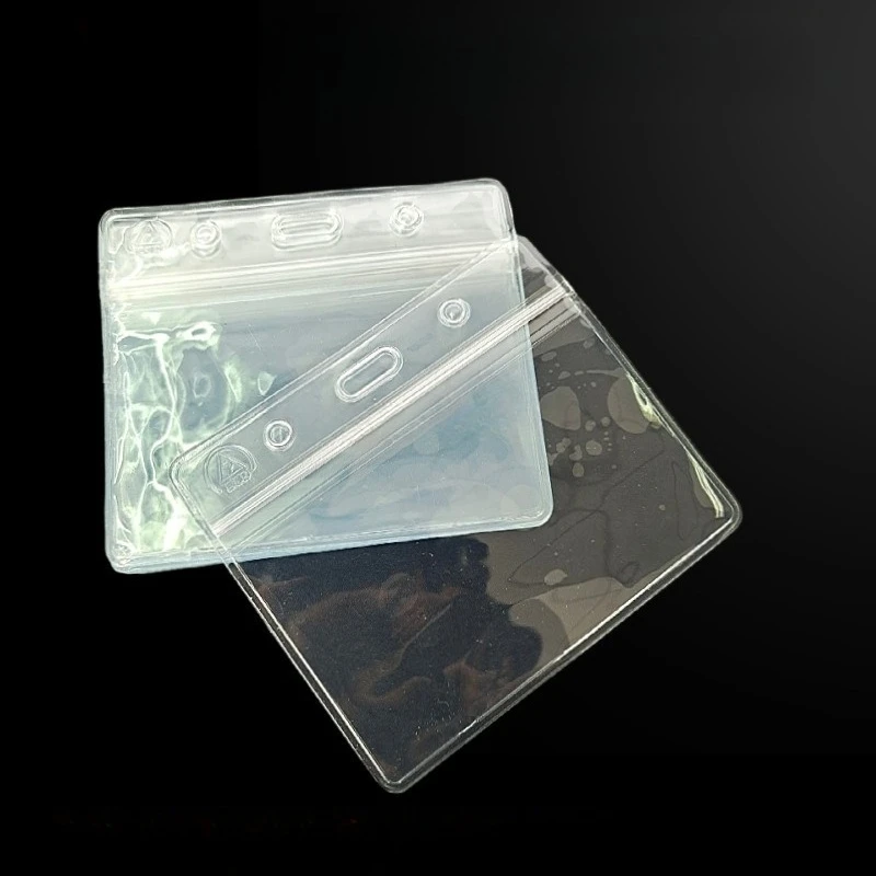 10Pcs/Set Clear ID Tag Pass Work Card Holder Soft Working Permit Case Badge Holder Cover Sleeve Card Protector Office Supplies
