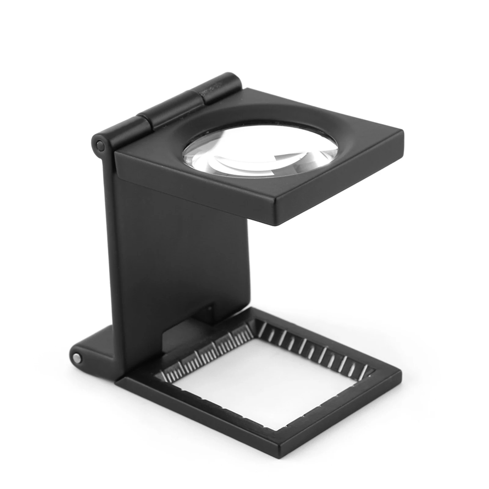 10x28mm Three Folding 10X Magnifier Zinc Alloy Magnifier Magnifying Glass with Scale