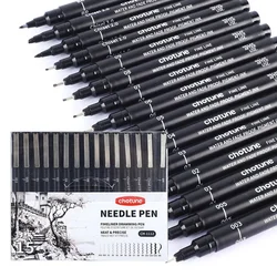 Black Micro Pens,15 Sizes,Waterproof Archival Ink,Fine Point Pen for Artist Illustration,Sketching,Anime,Manga Technical Drawing