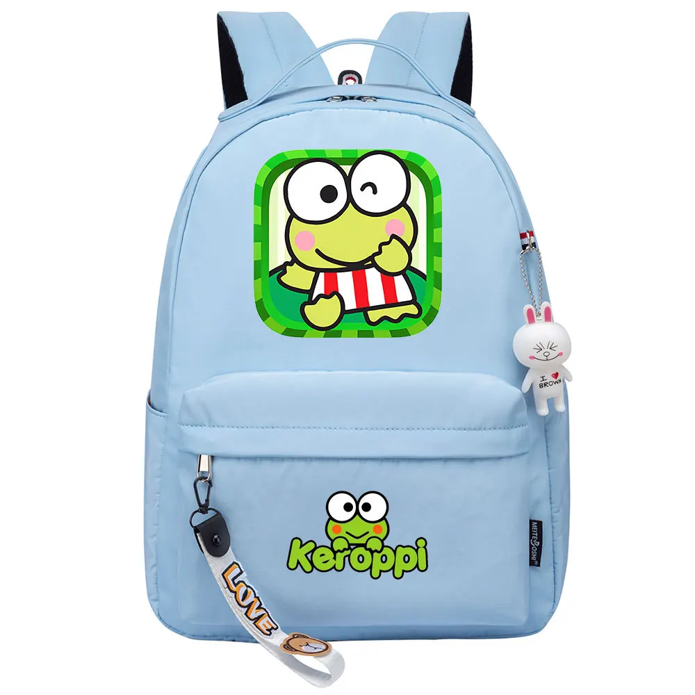 Women Bagpack Teenagers Canvas Laptop Travel Backpack Kerokero Keroppi Rucksack Travel Mochila Boys Girls  School Book Bags