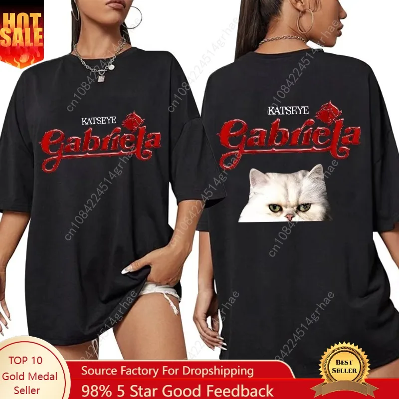 

KATSEYE Gabriela Tour 2025 Graphic T Shirts Fashion Hip Hop Vintage Men Women T Shirt Oversized Cotton Casual T-Shirt Streetwear