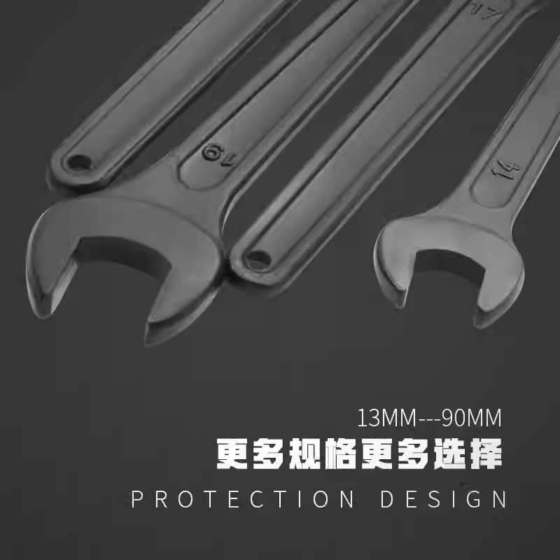 

1~3PCS Carbon Steel Heavy Duty Single Open End Wrench Black Spanner 14mm 16mm 17mm 18mm 19mm 21mm 22mm 24mm 27mm 30mm~50mm