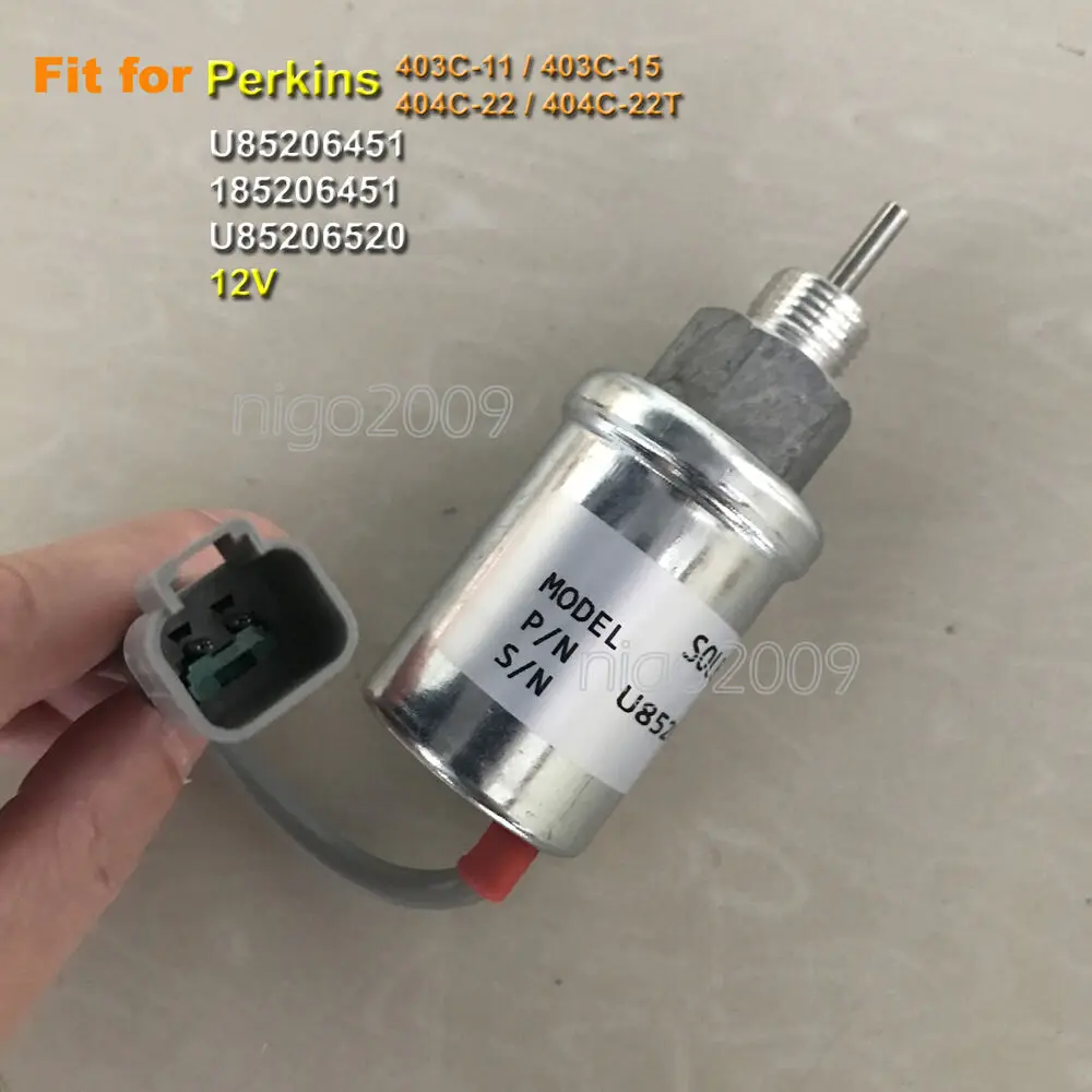 

U85206451 12V Shutoff Solenoid Valve 185206451 for Perkins 8000 8008 8014 8016