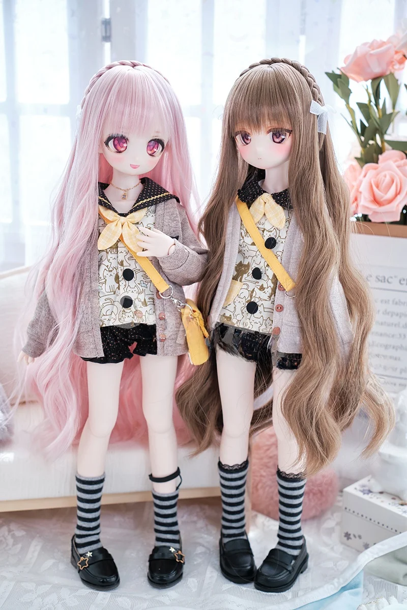   วิกผมคิงสควอเรล BJD 3 4 6 ชิ้น แบบถักเปีย ผมยาวหยิก มีปม สำหรับตุ๊กตาหมี ซิสเตอร์ดอลล์ พรีออเดอร์ ทนความร้อนสูง...