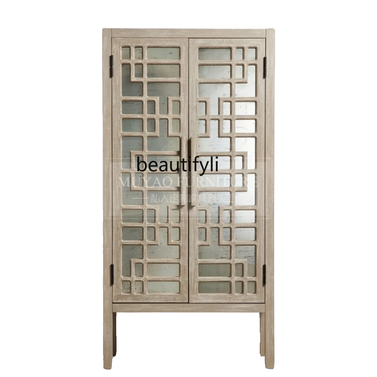 

American solid wood antique luxury entrance cabinet simple retro sideboard entry wall decorative cabinet