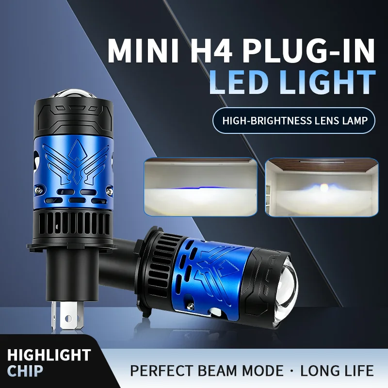 120W H4 LED Headlight Bulb Projector Lens CANBUS Super Bright 6500K Turbo Fan Car Light 9003/HB2 For Cars/Motorcycles 50000LM