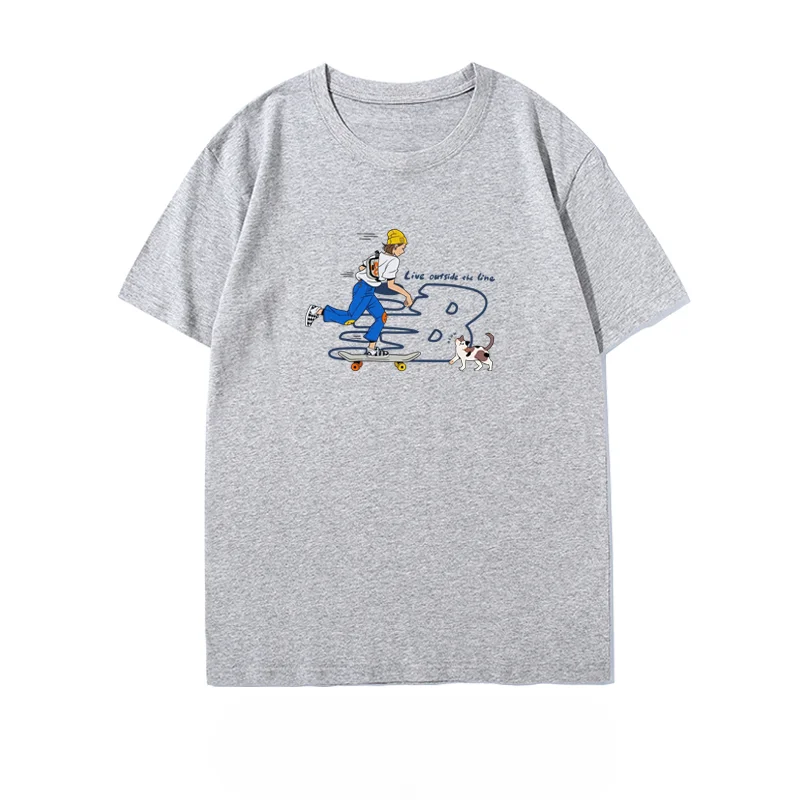 2025 Summer Fashion Trend New Brand Men's and Women's Short Sleeve T-shirt High-end Fashion Brand 100_ Cotton Printed T-shirt