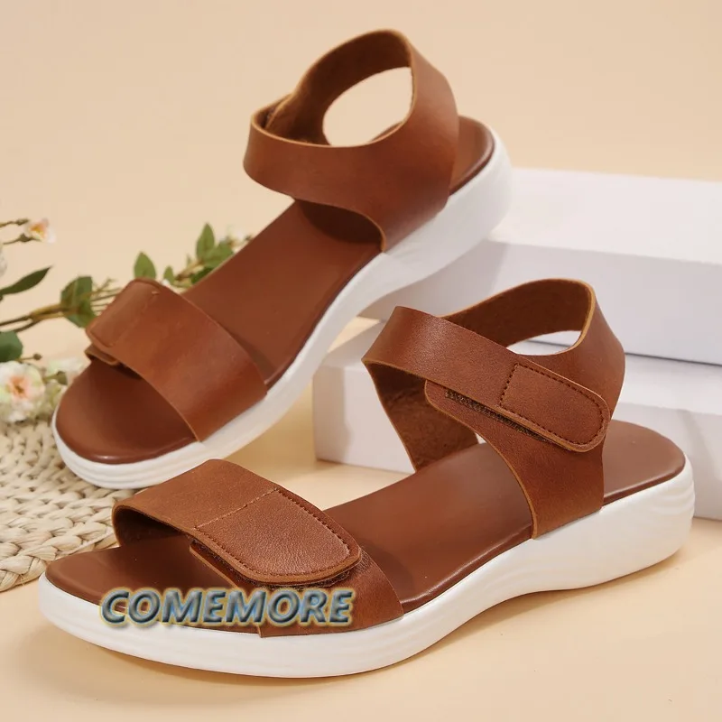 2024 New Summer Sandals Women Shoes New Sole Durable Ladies Outdoor Roman Beach Slippers Platform Sandals white Large size 42 43