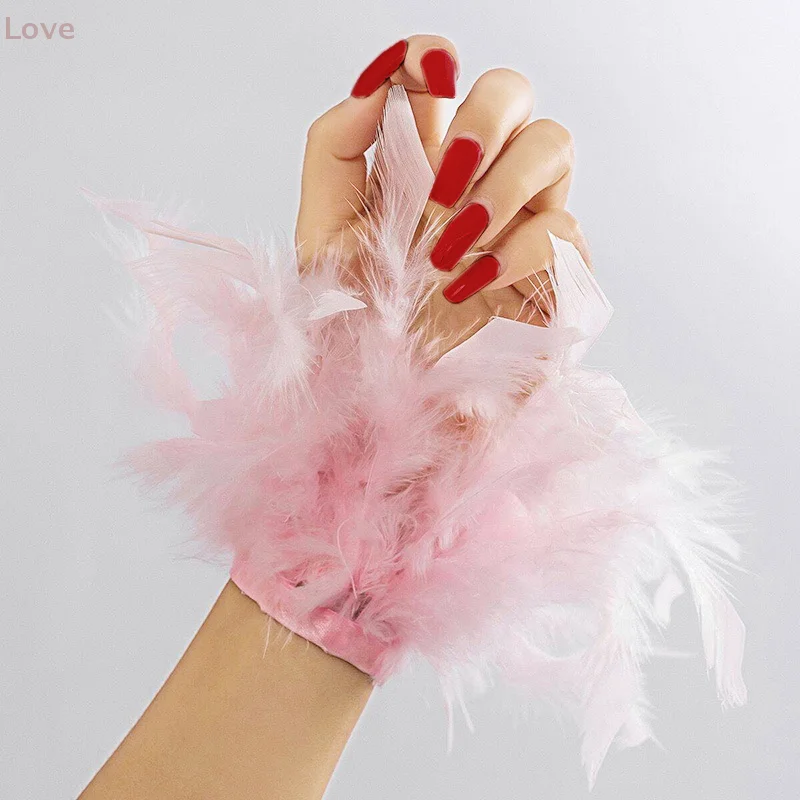 [L & P] أزياء 8 ألوان سوار الأكمام لصور الأظافر الريش أجزاء الأظافر أفخم الأصفاد المعصم ل مانيكير اليد صور مسمار ديكور