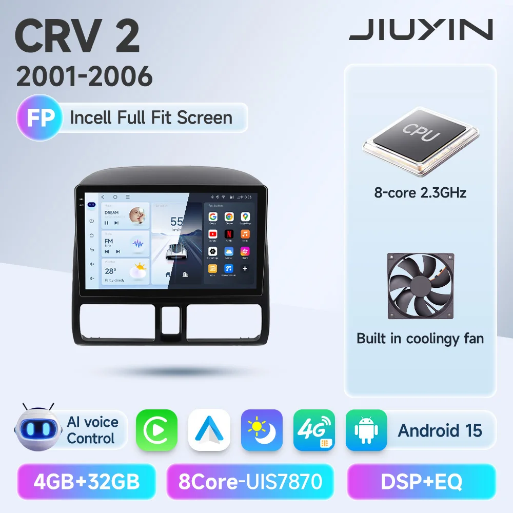 2din Autoradio Voor Honda CR-V CRV 2001 2002 2003 2004 2005 2006 Automotive Multimedia Video Player Navigatie GPS Carplay Radio