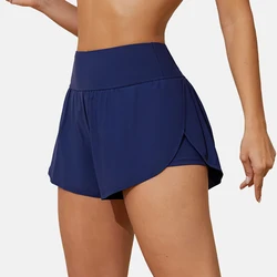 Attraco Women Swimming Trunks Side Split 2 in 1 Beach Shorts with Pockets  Solid High Waist Wide Waist Band Tankini Bottom