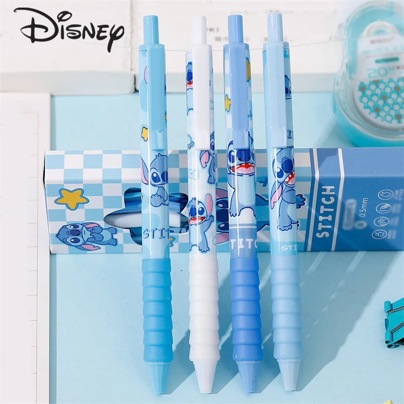 4 قطعة/صندوق ديزني أنيمي غرزة هلام القلم Kawaii غرزة الأسود 0.5 مللي متر الصحافة القلم الكرتون طالب القرطاسية اللوازم المكتبية المدرسية الهدايا