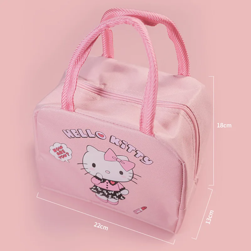 

Anime Kawaii Sanrio Hello Kitty Insulated Bento Bag Cute Cartoon Portable Aluminum Foil Lunch Box Bento Snacks Tote Bag