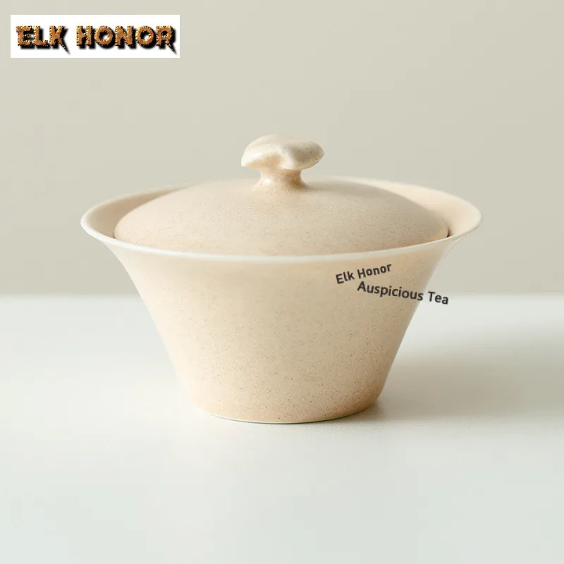

95ml Solid Color Soda Glaze Ceramic Gaiwan Vintage Tea Tureen Tea Bowl with Lid Kit Tea Maker Cover Bowl Tableware Ornaments