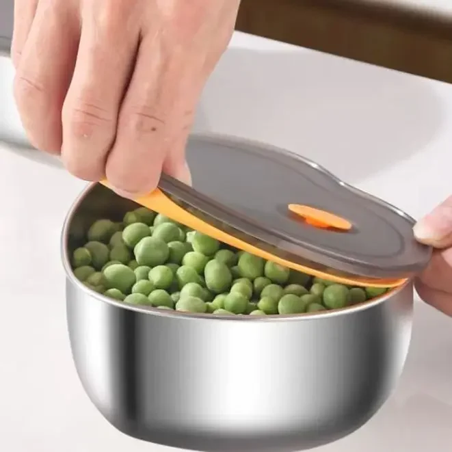 

Коробка для хранения продуктов в холодильнике из нержавеющей стали в форме любви с пластиковой крышкой, коробка для хранения свежести еды, коробка для пикника