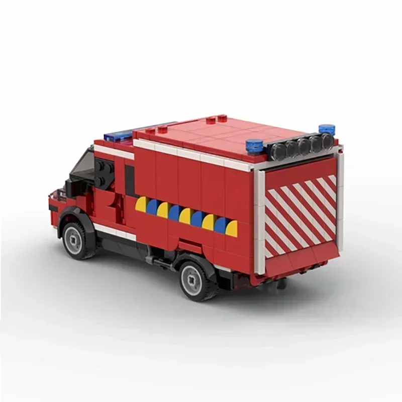 Modelo de carro urbano moc tijolos de construção belga iveco caminhão de bombeiros tecnologia blocos modulares presentes brinquedos de natal conjuntos diy montagem