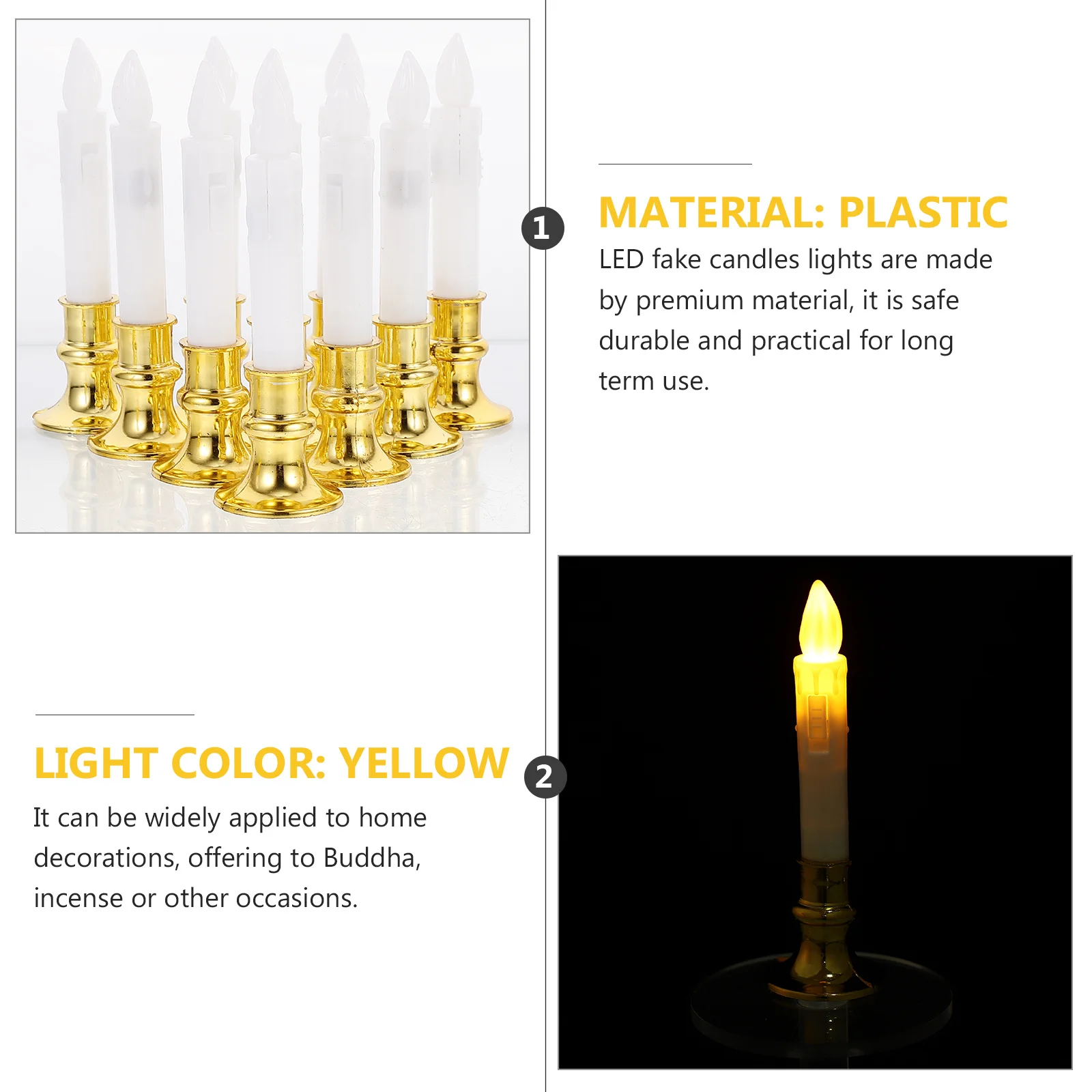 12 قطعة LED ضوء ديكور عديمة اللهب البخور كاذبة مصباح آمن للحيوانات الأليفة ديكور المنزل ديكور LED الخفيفة #4