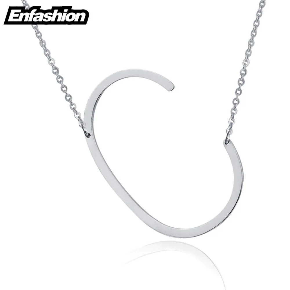 Enfashion Letter Necklaces Pendants Alfabet Initial Necklace Stainless Steel Choker Necklace Women Jewelry Kolye Collier collare