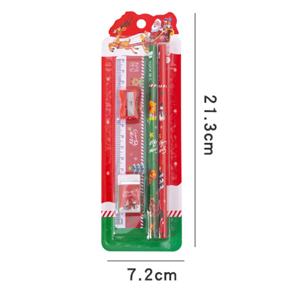 5pcs/set Cartoon Christmas Pencil Set Kids Writing Drawing Pencil Cute Gift Stationery School Supplies