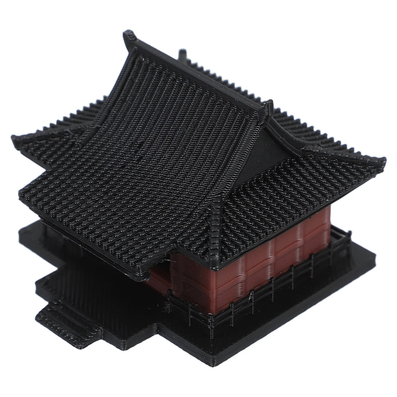 Miniature Chinese Pavilion Ornament Traditional Pagoda Statue for Home Office Terrarium Decor Asian Style Plastic Sculpture