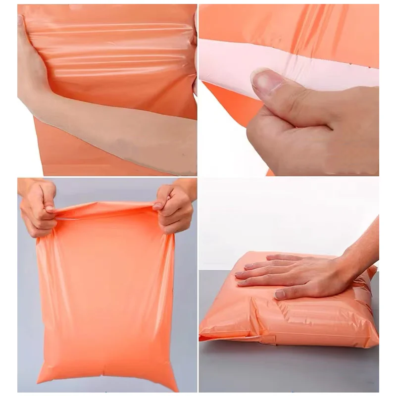 50pcs/Lot Powdery Orange Plastic Envelope Shipping Bag Post Transport Bags Storage Bags Courier Plastic Packaging Bags