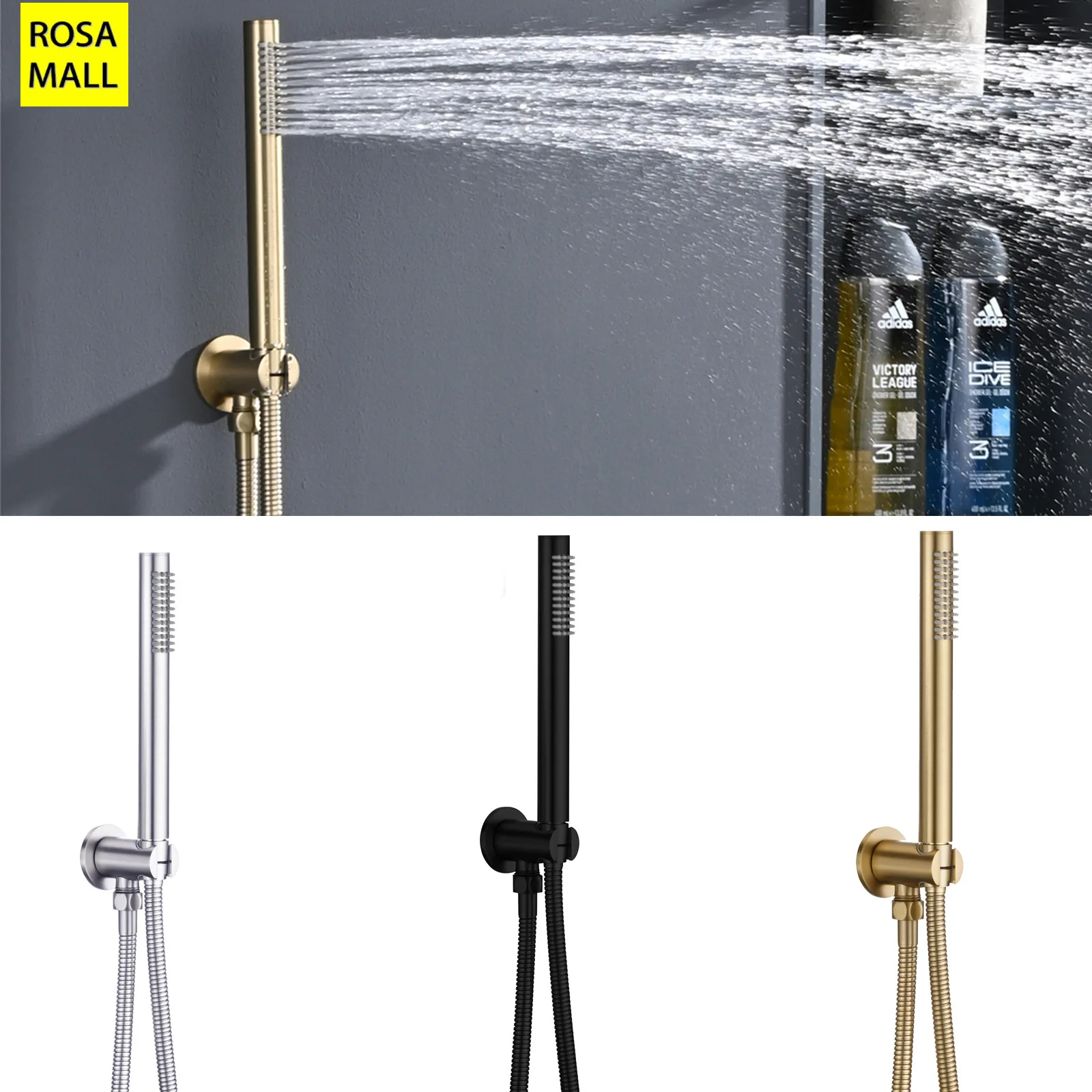 set-doccia-domestico-portatile-oro-nero-ruskin-con-soffione-quadrato-e-rubinetti-in-rame-per-bagno