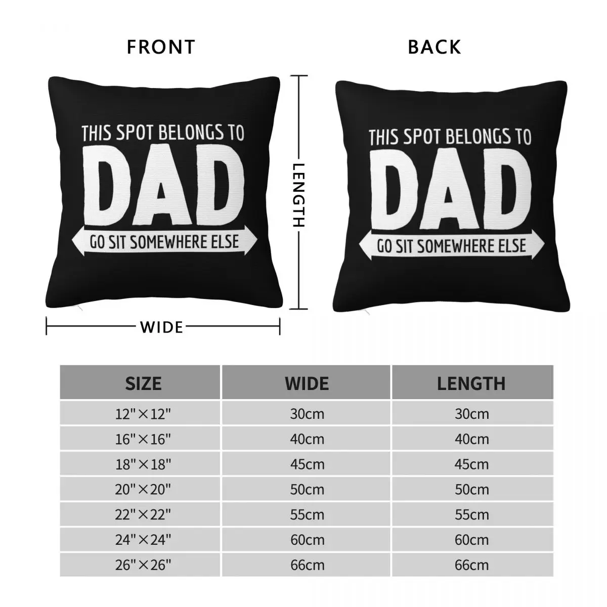 This Spot Belongs To Dad Pillowcase Polyester Linen Velvet Pattern Zip Decor Home Cushion Cover