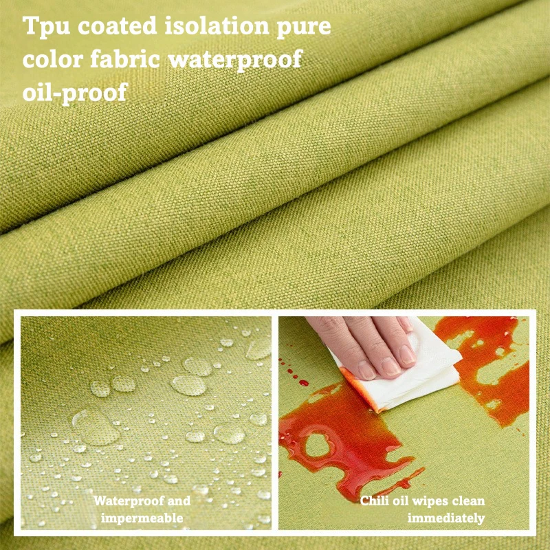Waterproof and oil-proof tablecloth, cotton-linen tassel dining tablecloth, solid color restaurant coffee table cloth