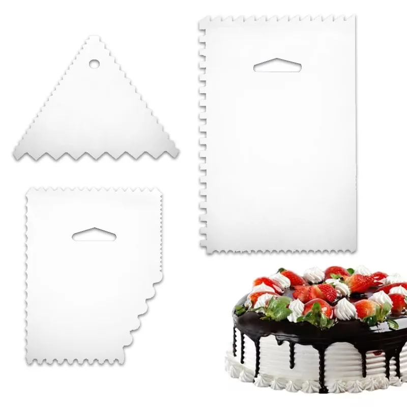 3-teiliges Edelstahl-Schaber-Set – mehrfach geformte Backschaber für Teig, Kuchendekoration, Küchenutensilien, DIY-Backwerkzeuge