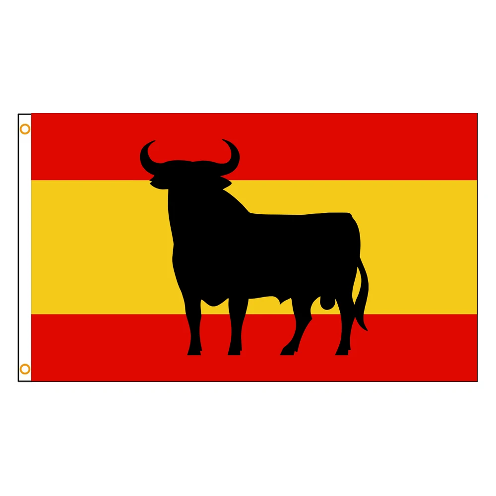 3x5 Ft Osborne bull Spain Flag Vivid Color and Fade proof Polyester with Brass Grommets