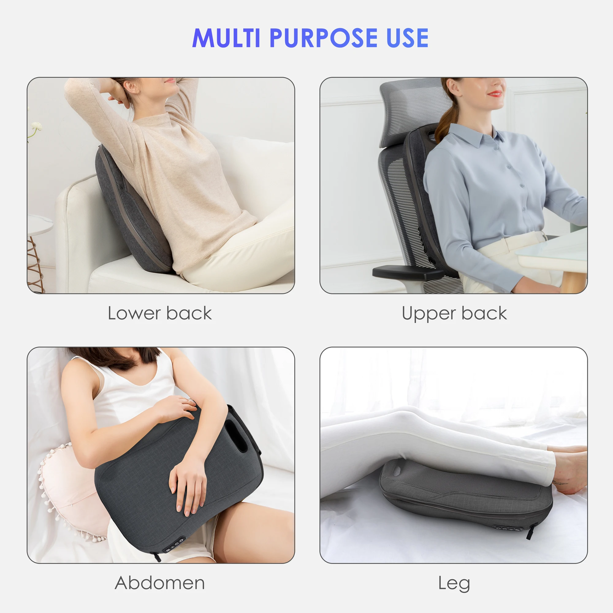 Comfier Shiatsu Back Massager with Heat- Portable Massage Cushion Chair Massager - 1902