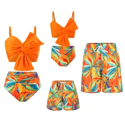 2024 New  Family  Mother Daughter Bikini Swimwear Beach Bath Swimsuits  Mommy and Me Clothes Matching  Outfits