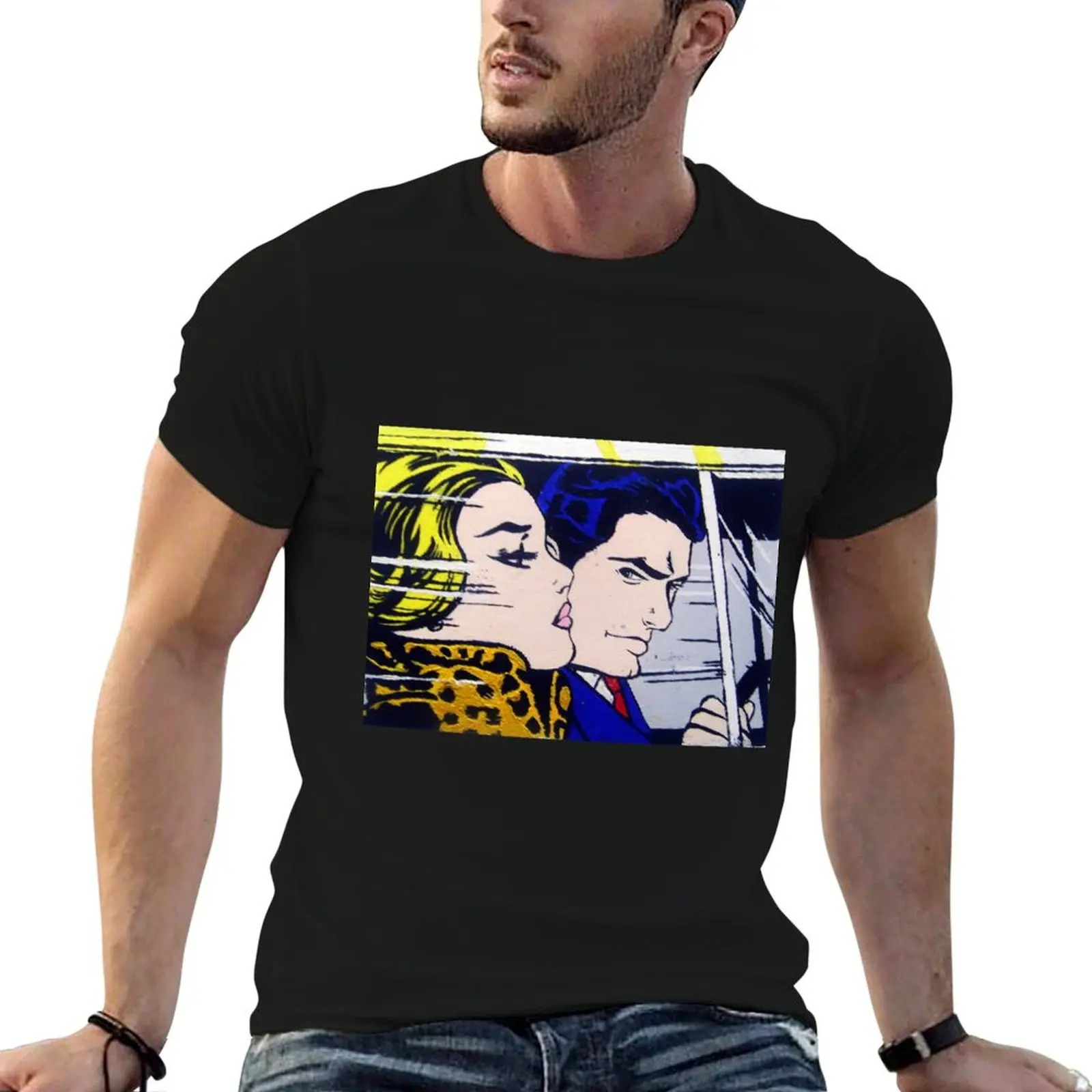 

T-Shirt Wall shirt Lichtenstein Pop t 100% cotton Print Modern tshirt In Car The Wall Art cotton man Art Decor Poster
