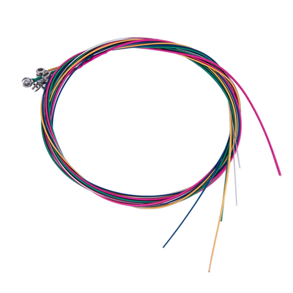 6 pçs/set guitarra acústica corda de aço substituição para instrumentos musicais baixo elétrico acessório rico