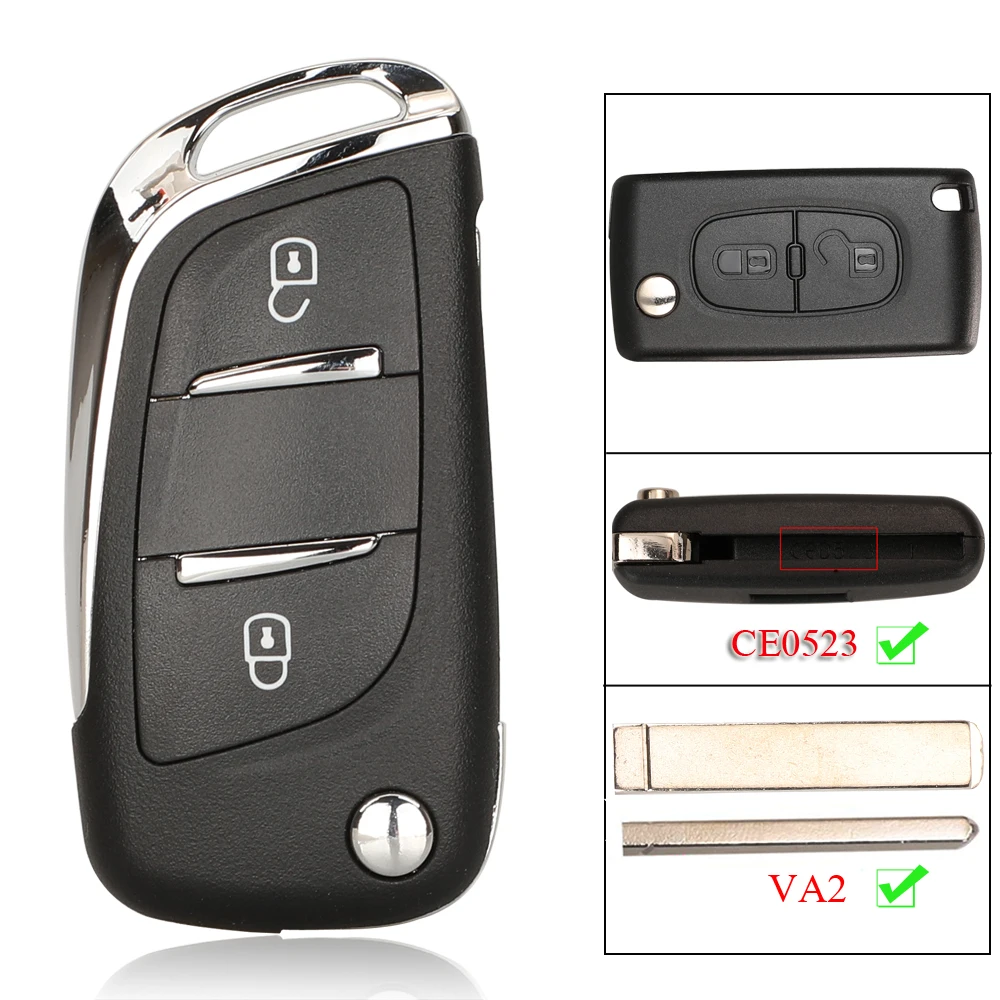 Jingyuqin 2/3 Tasten Geändert Fernbedienung Auto Schlüssel Shell Für Peugeot 107 207 307 307S 308 407 607 Citroen C2 C3 C4 Fob VA2/HU83 Ce0523