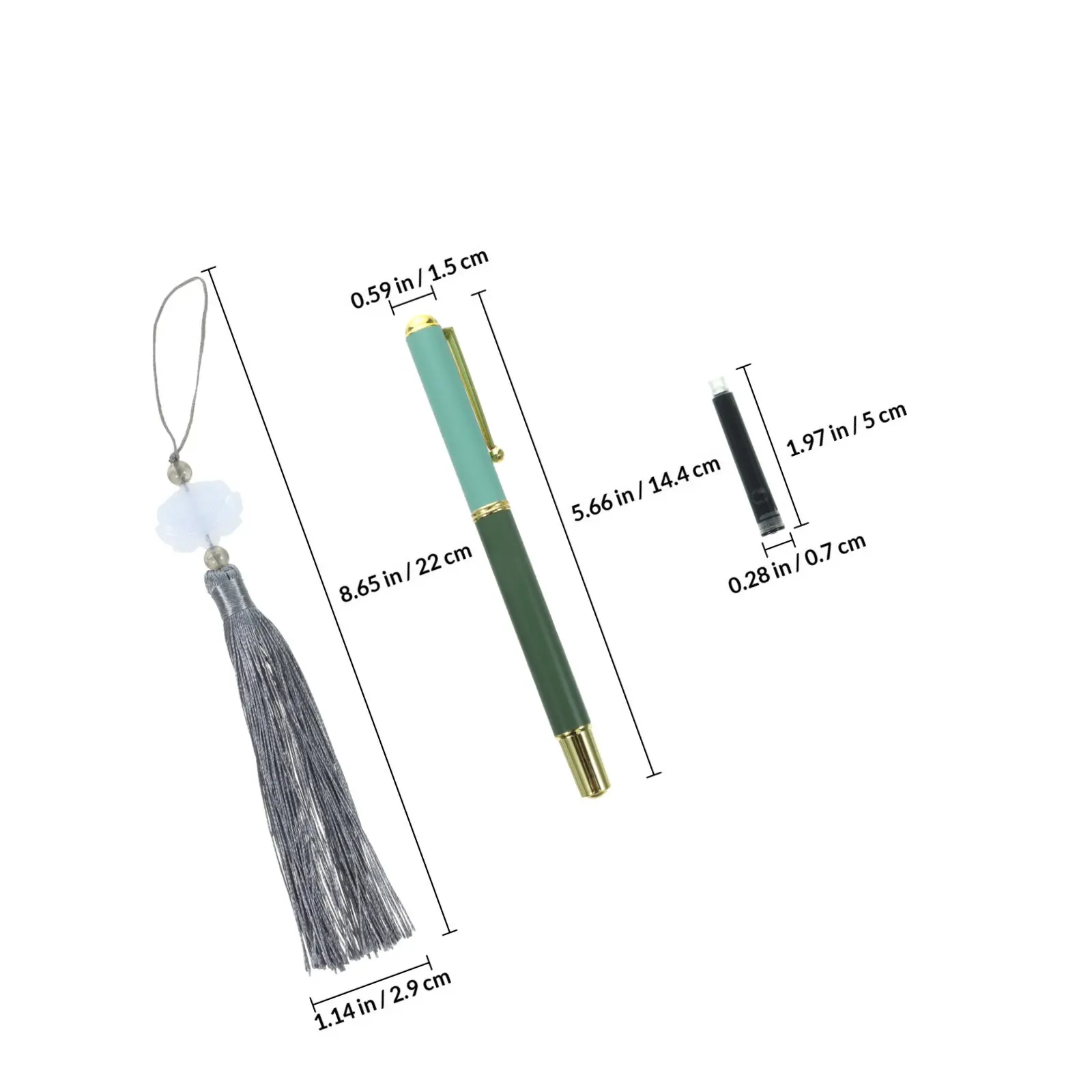 1Set Steel Brush Pen Portable Lightweight Calligraphy Fountain Brush Pen Smooth Writing Comfortable Grip for Chinese Characters