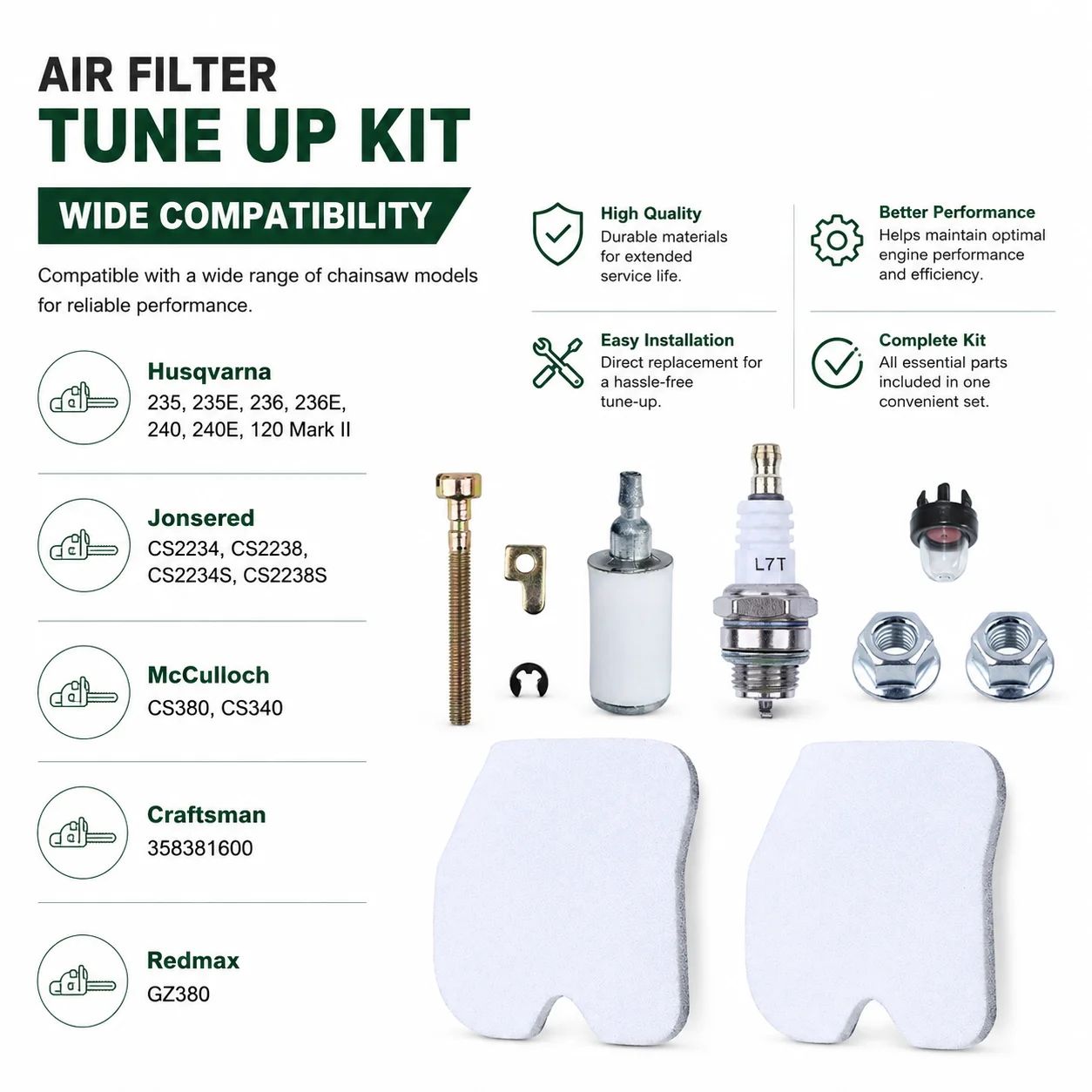 Air Filter Tune Up Kit For Hus - Husqvarna Chainsaw 120 Mark Ii review and price