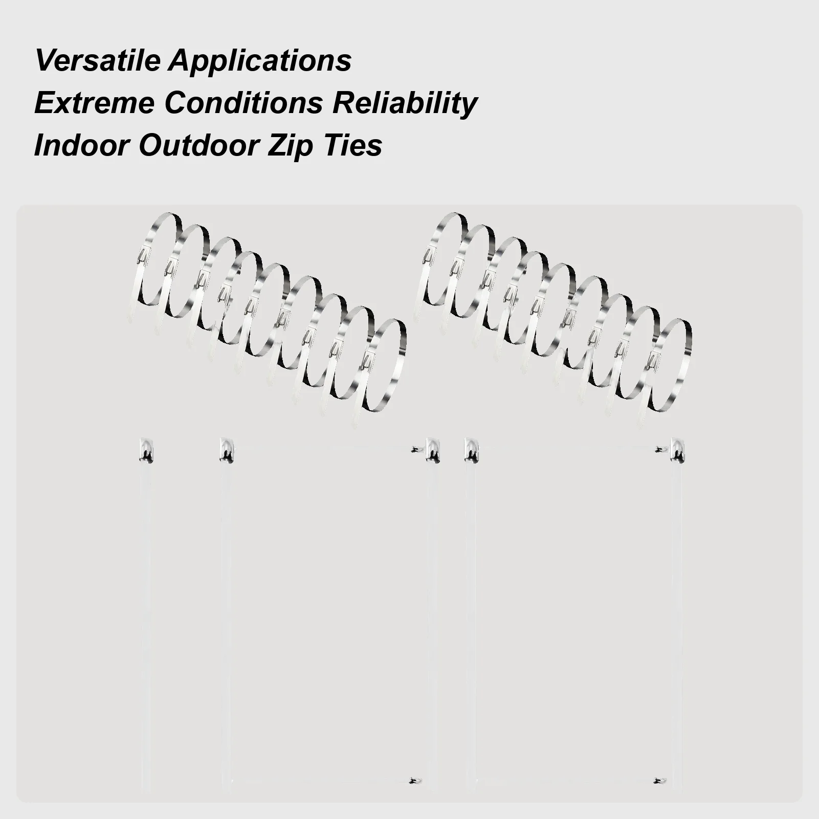 

Metal Zip Ties Heavy Duty Outdoor Heavy Duty 100 Pieces Stainless Garden Ties Electrical Cord Management For Agricultural Patio