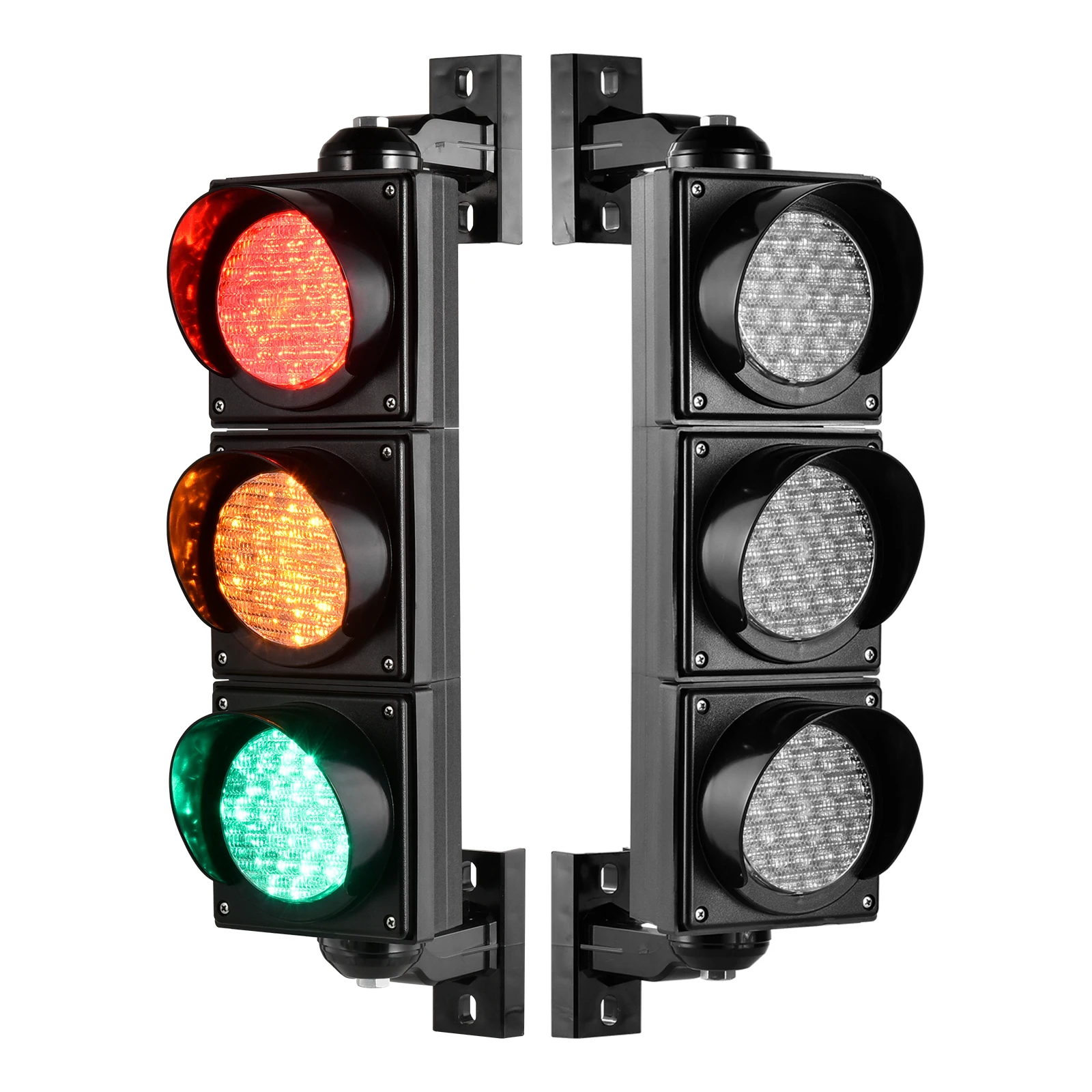 Verkehrssignal 62cm hoch, rot-gelb-grüne LED-Verkehrssignalleuchte, industrielle wasserdichte IP65-Stop-and-Go-Leuchte mit PC-Gehäuse und Cobweb-Linse, Außen- und Innen-Signallampe für