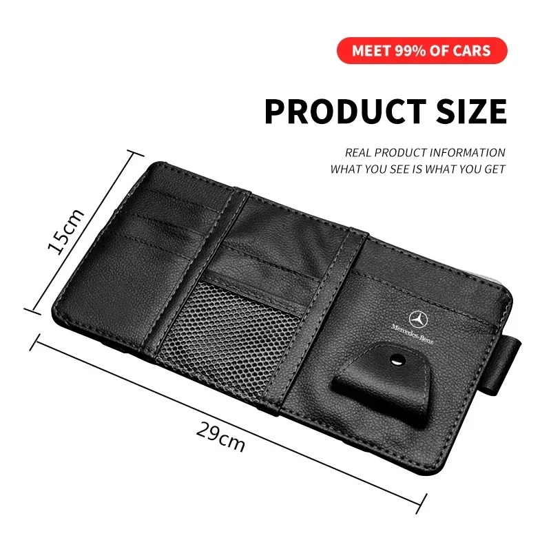 1pcs Sun Visor Point Type Multi-function Storage Bag For Mercedes Benz W211 W203 W204 W210 W124 AMG W202 CLA W212 W220 W205