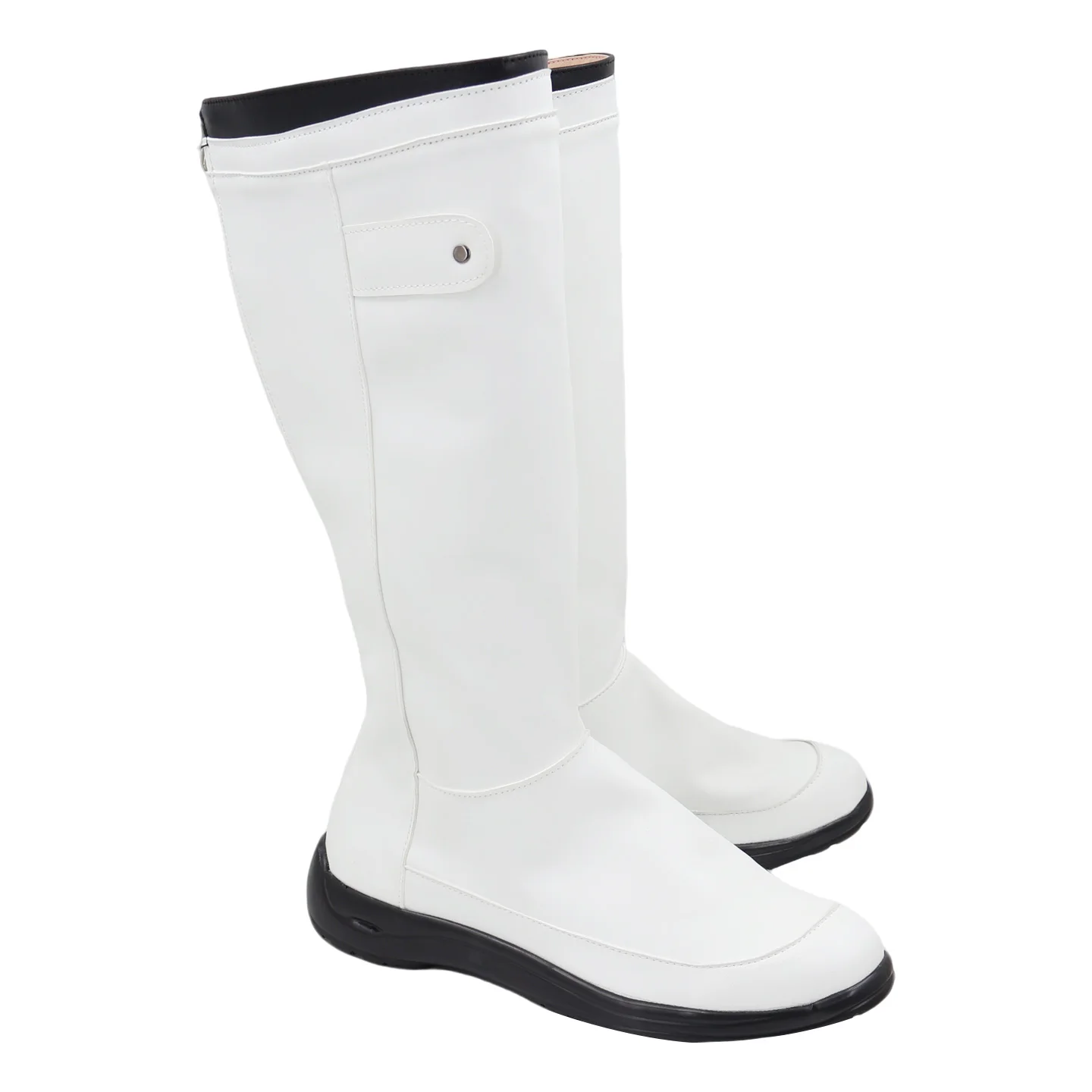 Les quatre chaussures de Cosplay fantastiques, bottes blanches en Faux cuir faites à la main, sur mesure