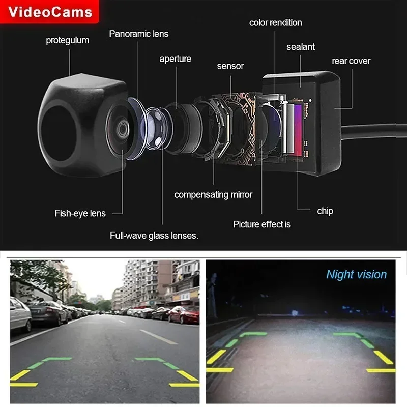 AHD Fish Eye Lens Car Rear Front View Camera Starlight Night Vision Reverse Camera Set 170 Degree Vehicle Parking Backup Cam