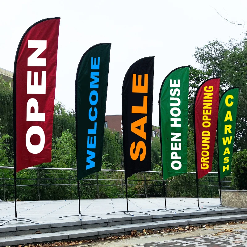 Bandera de plumas de playa, Banner de impresión personalizada, diseño libre, promoción, celebración de apertura, decoración publicitaria al aire