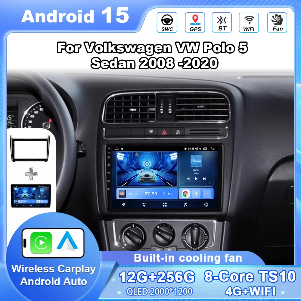 

Android 15 For Volkswagen VW Polo 5 Sedan 2008 -2020 Auto Radio Multimedia Video Player Navigation Stereo No 2din Touch Screen