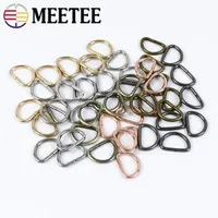 50/100/200Pcs 10mm Metal D Ring Buckles for Bags Straps Dog Collars DIY Accessories Webbing Clasps Chain Adjustment Hooks Loops