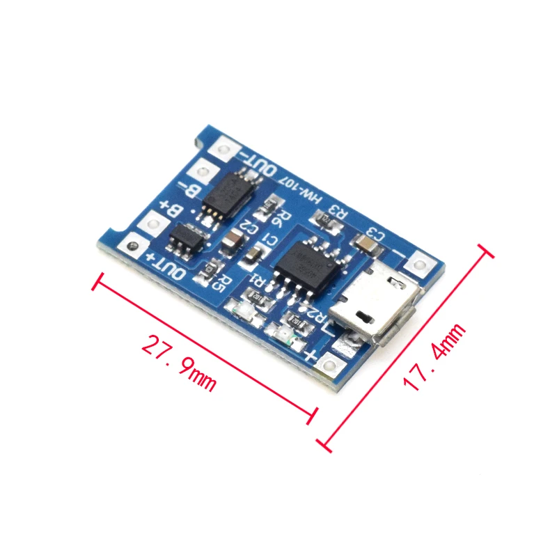 5 PCSLithium Battery Charger Module Micro USB 5V 1a 18650 CP4056 Charging Card With Protection Dual Function